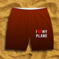 Badehose rot I Love my Plane