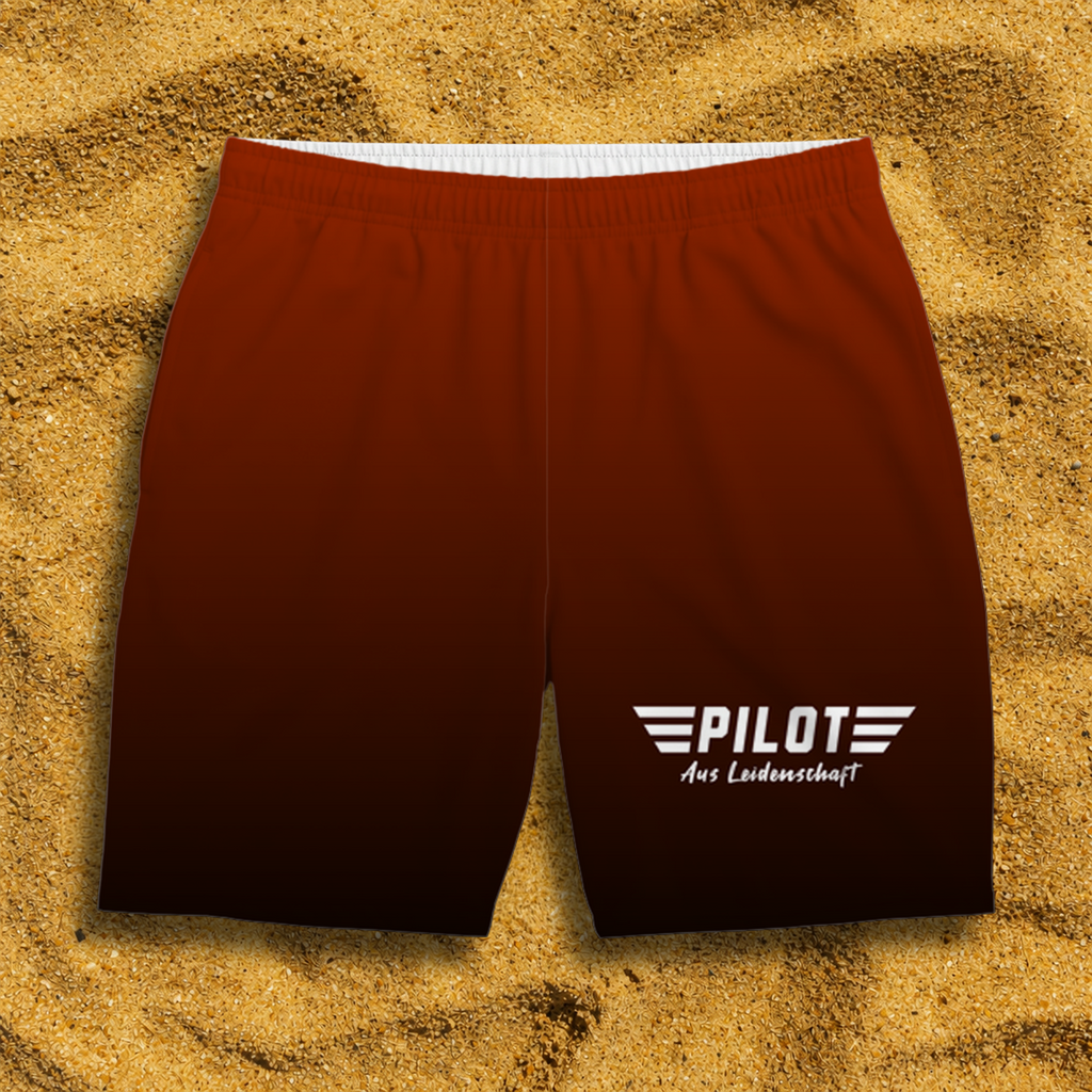 Badehose rot Pilot aus Leidenschaft