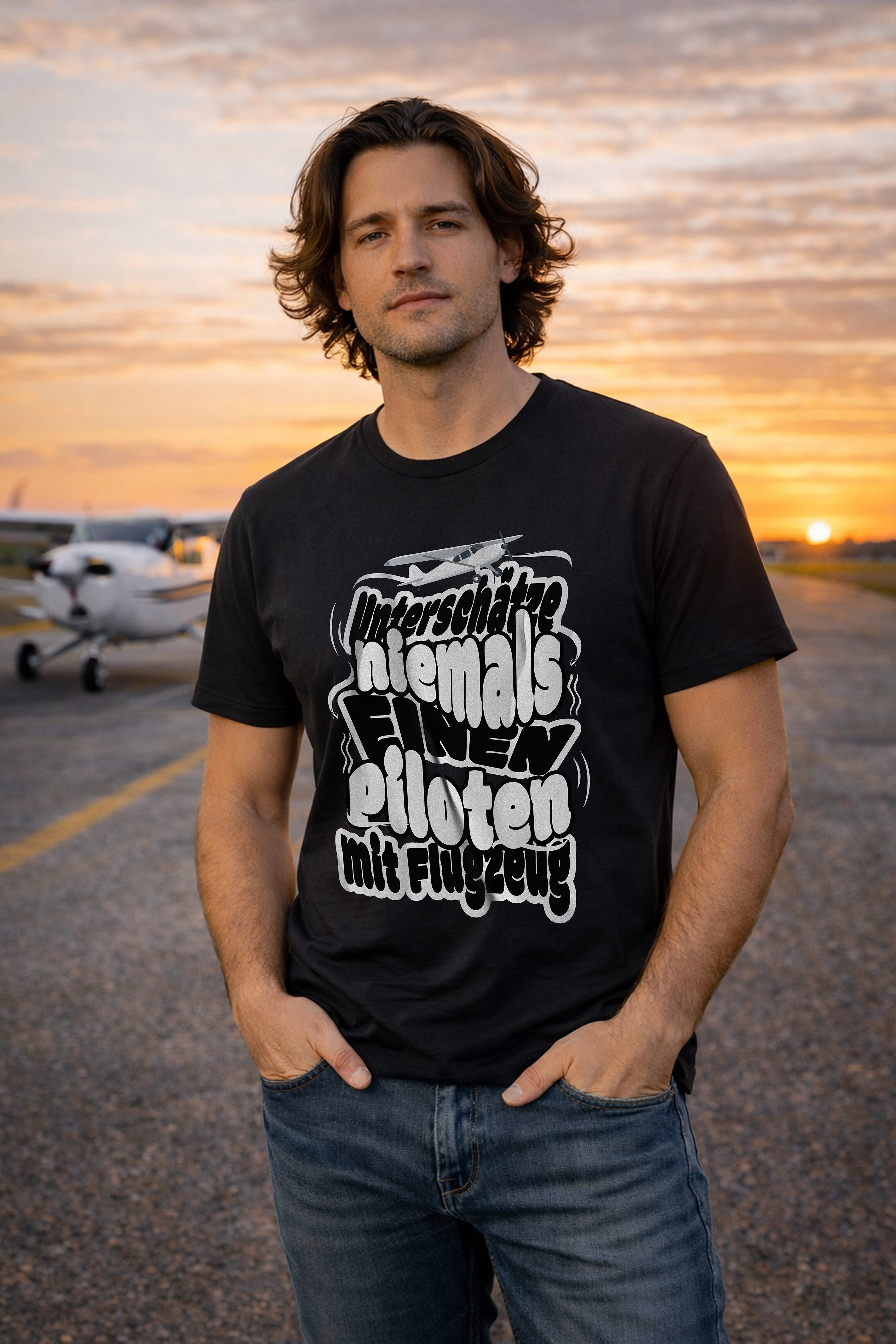 T-Shirt - Unterschätze niemals einen Piloten