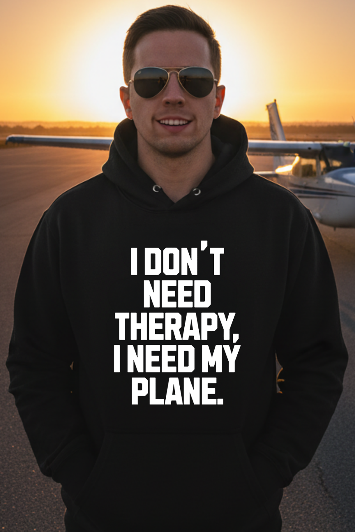 Hoodie - I dont´t need Therapy, I need my Plane.