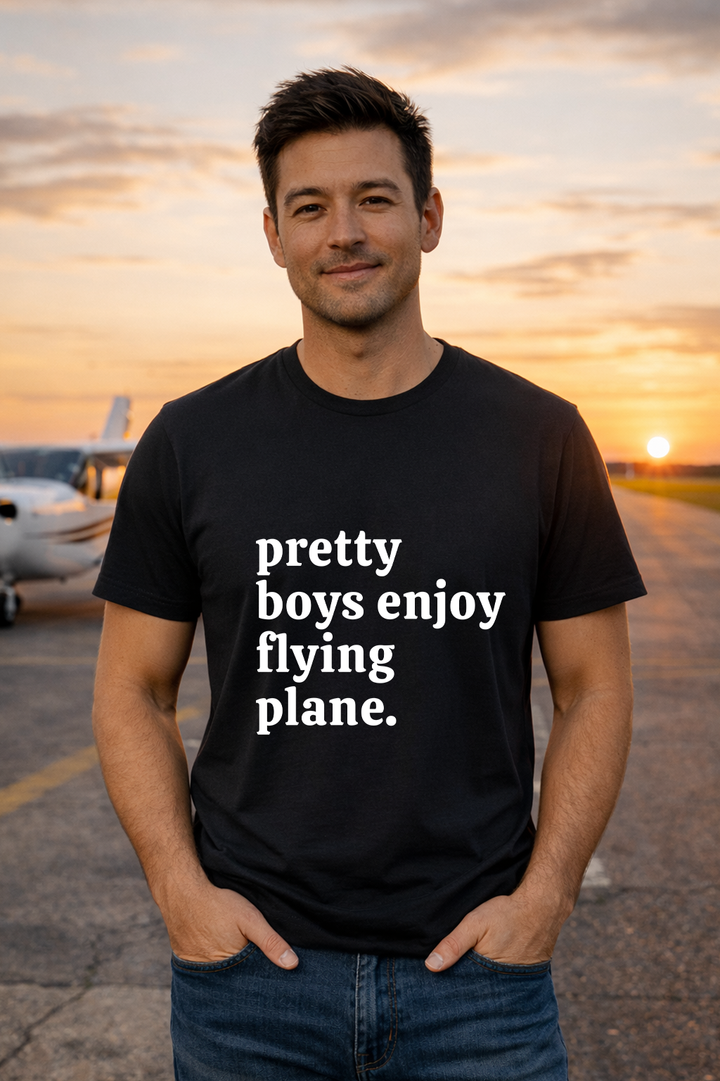 T-Shirt - Pretty boys enjoy flying plane