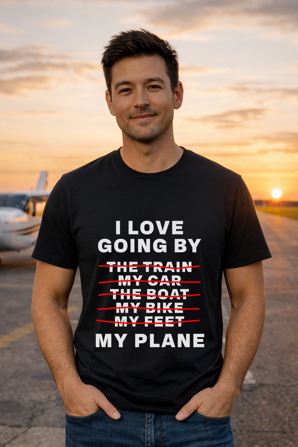T-Shirt - I love going by my Plane