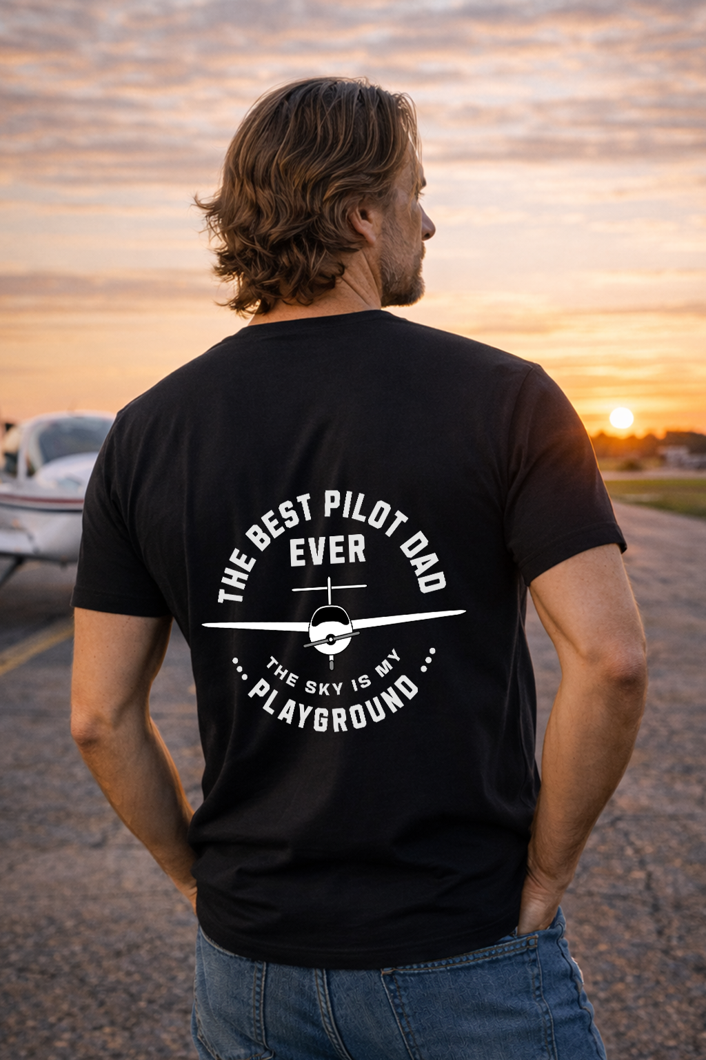 T-Shirt - The best Pilot Dad ever Backprint