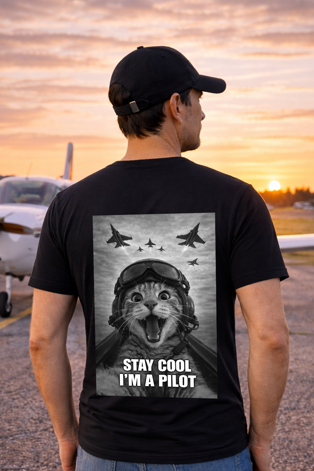 T-Shirt - Stay cool I´m a Pilot Backprint