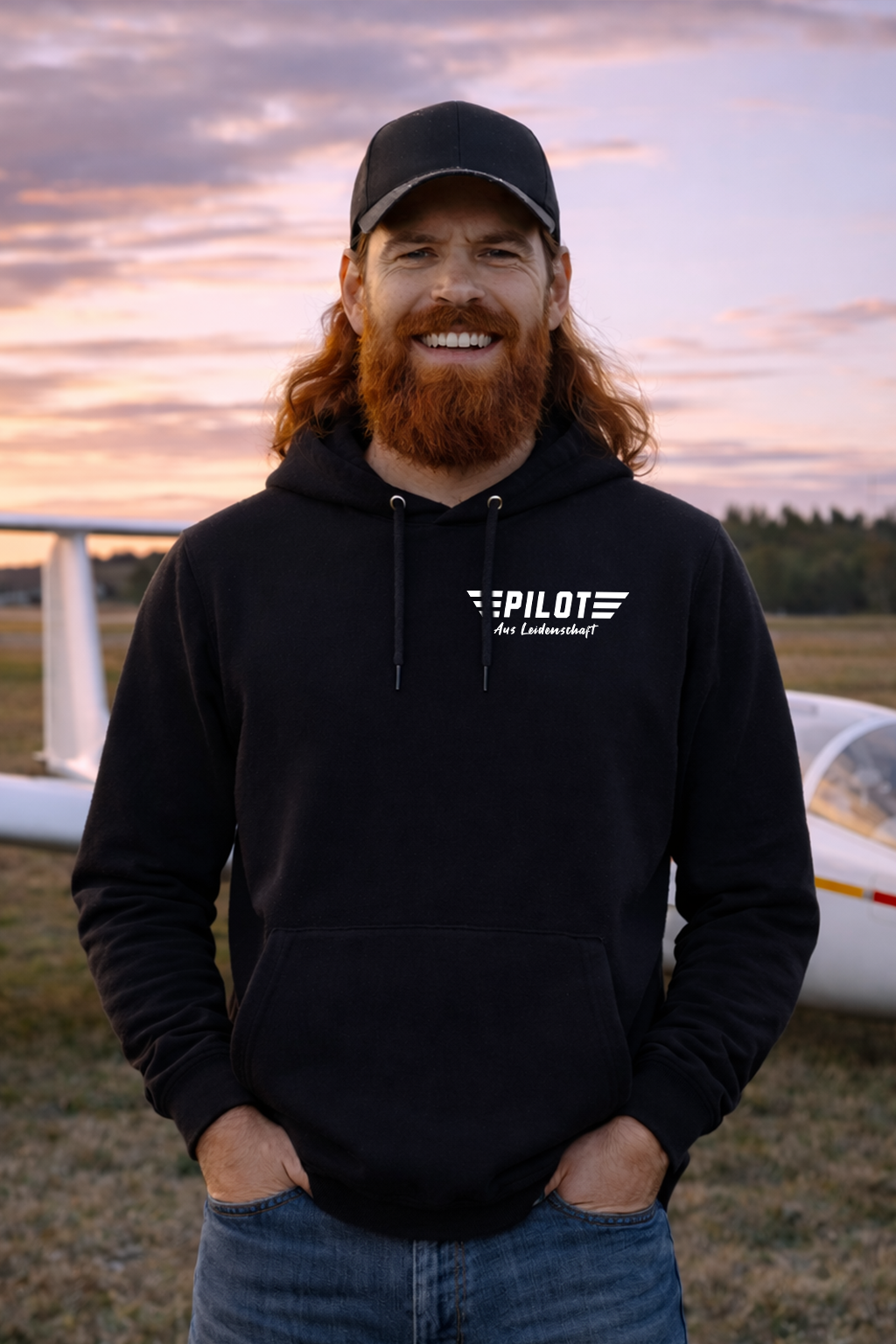 Hoodie - Pilot aus Leidenschaft mit Backprint