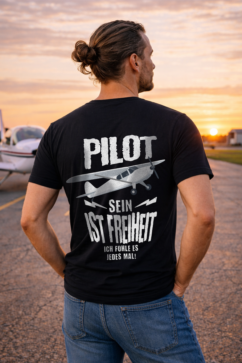 T-Shirt - Pilot sein ist Freiheit Backprint