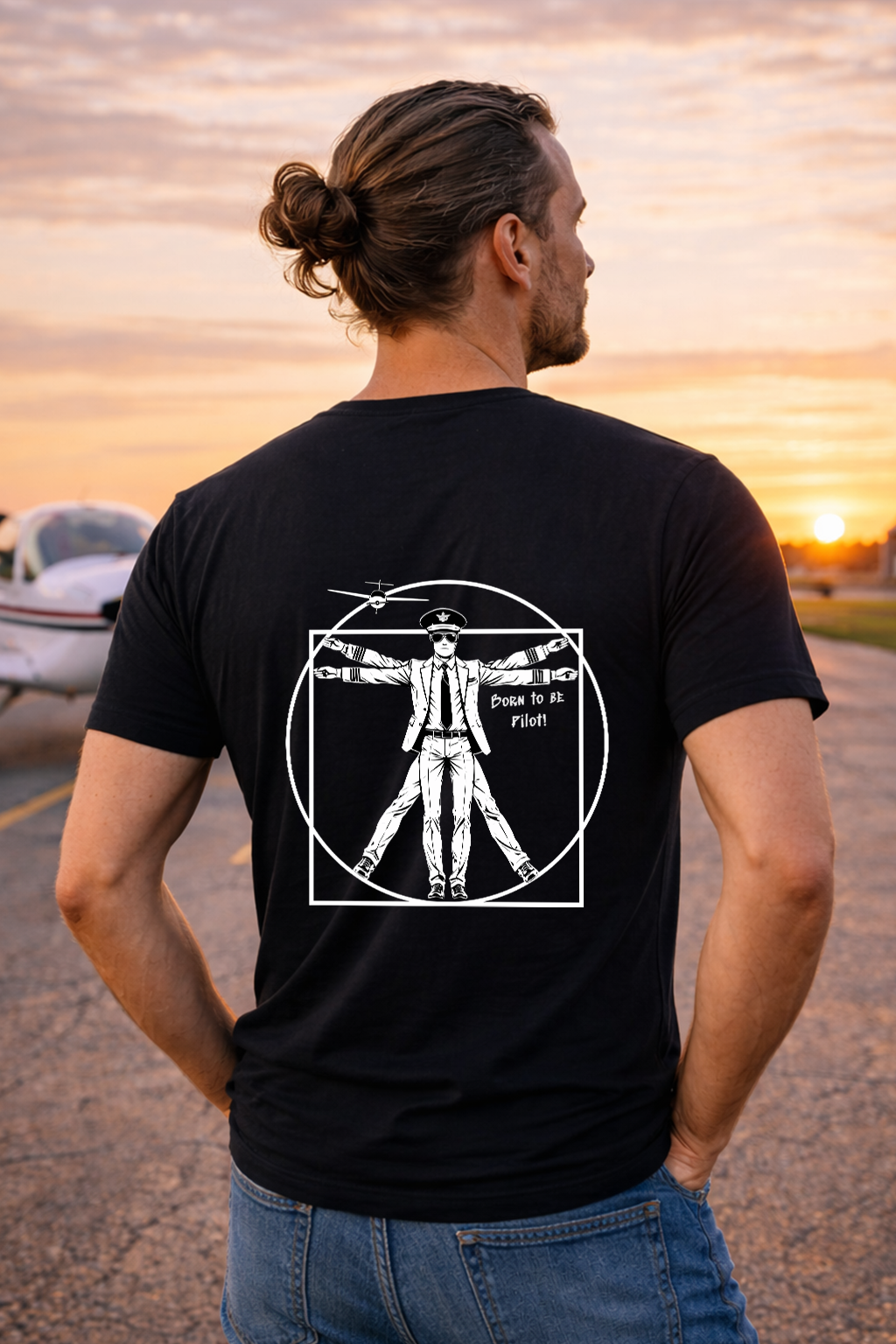 T-Shirt - Born to be Pilot Backprint