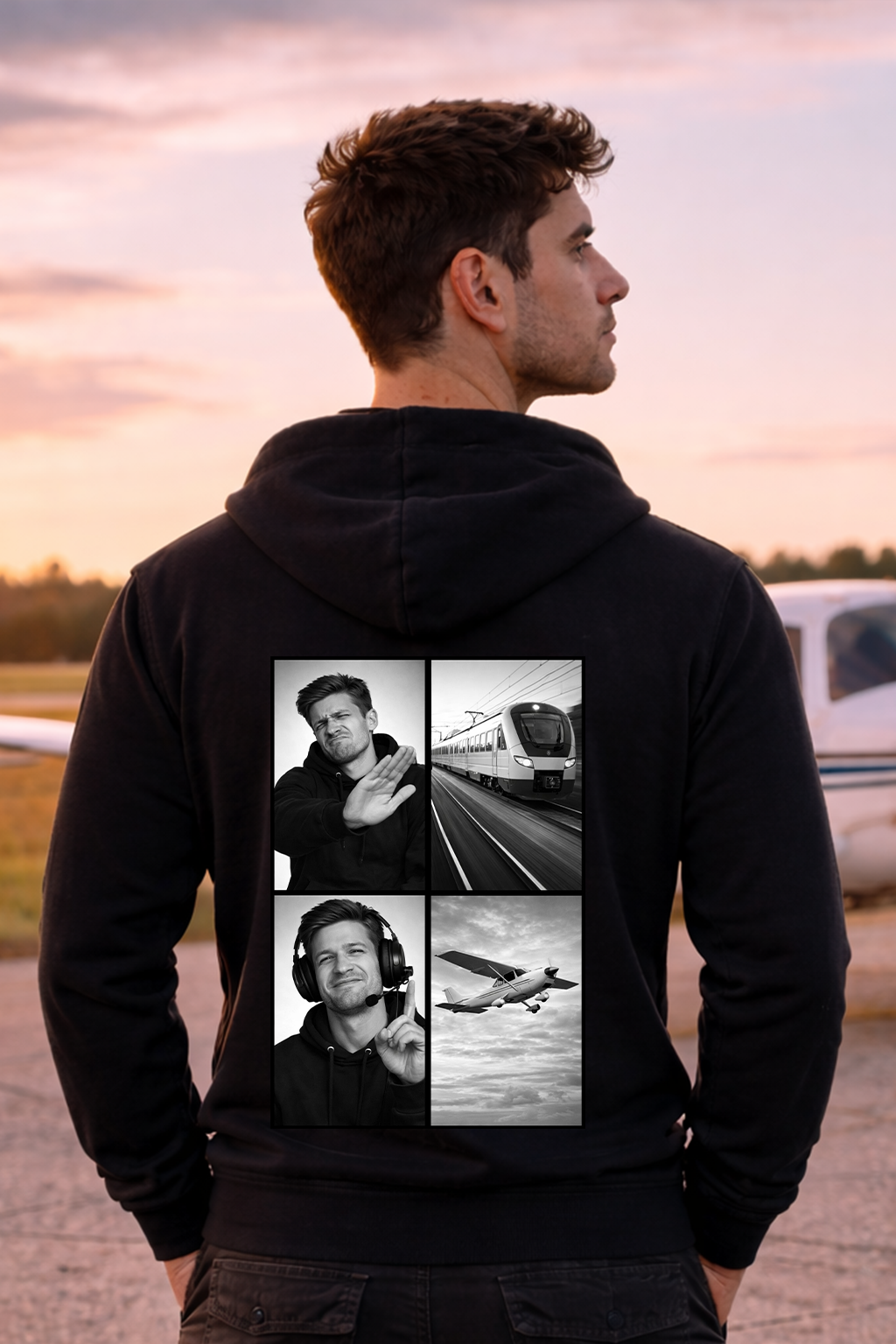 Hoodie - Piloten Meme Backprint