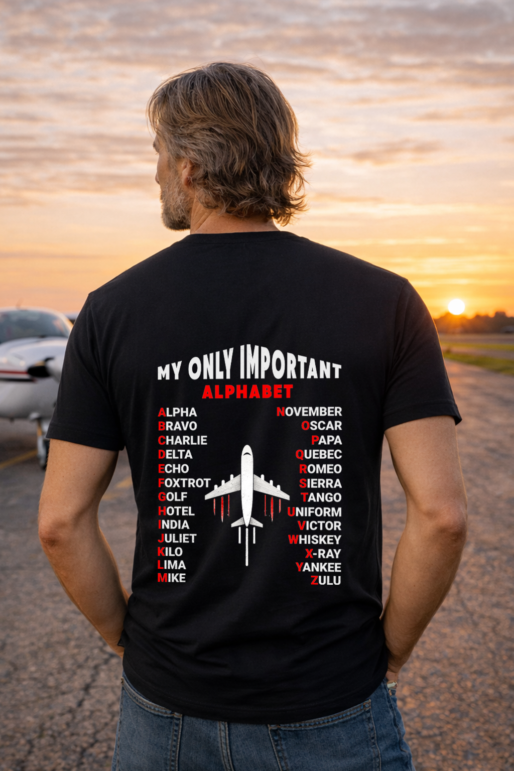 T-Shirt - My only important Alphabet Backprint