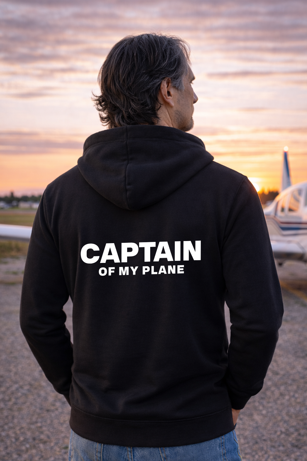 Hoodie - Captain of my Plane Backprint