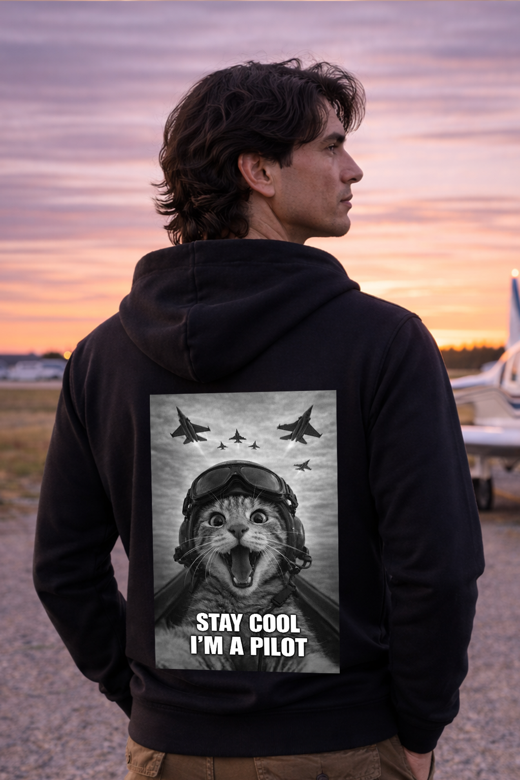Hoodie - Stay cool I´m a Pilot Backprint