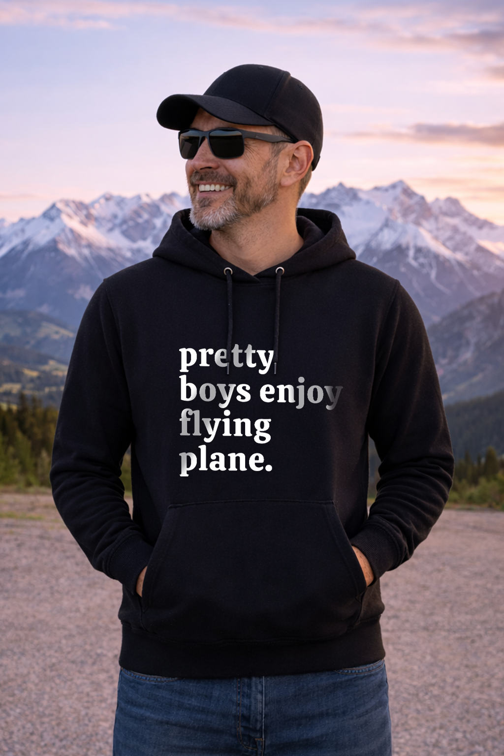 Hoodie - Pretty boys enjoy flying plane