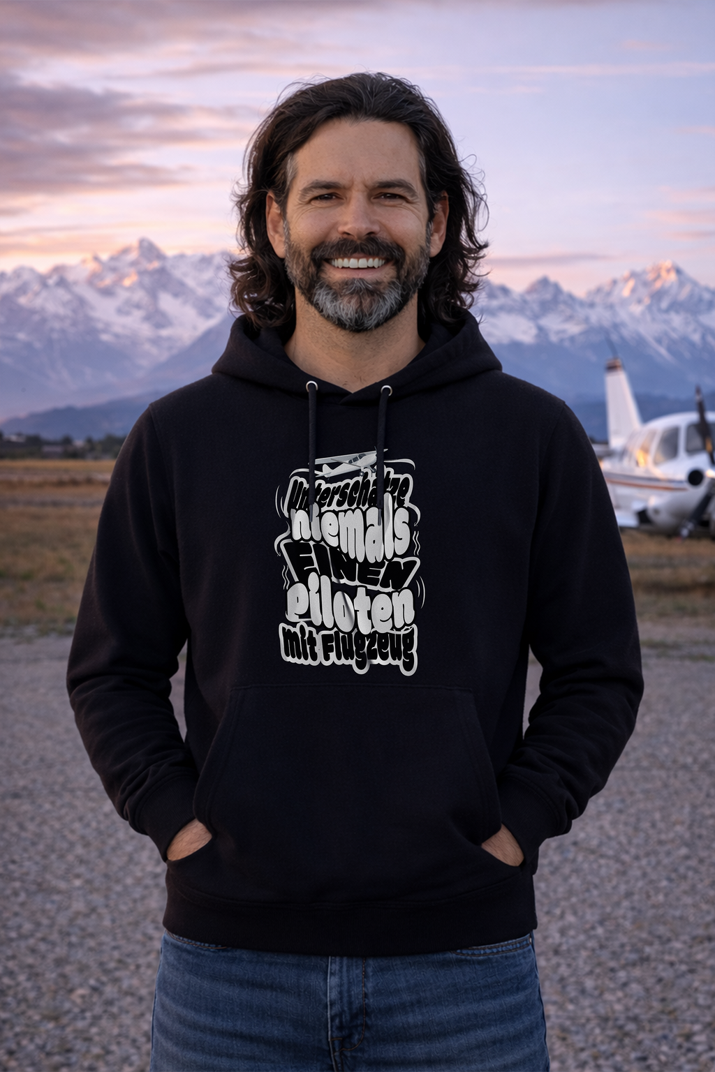 Hoodie  - Unterschätze niemals einen Piloten