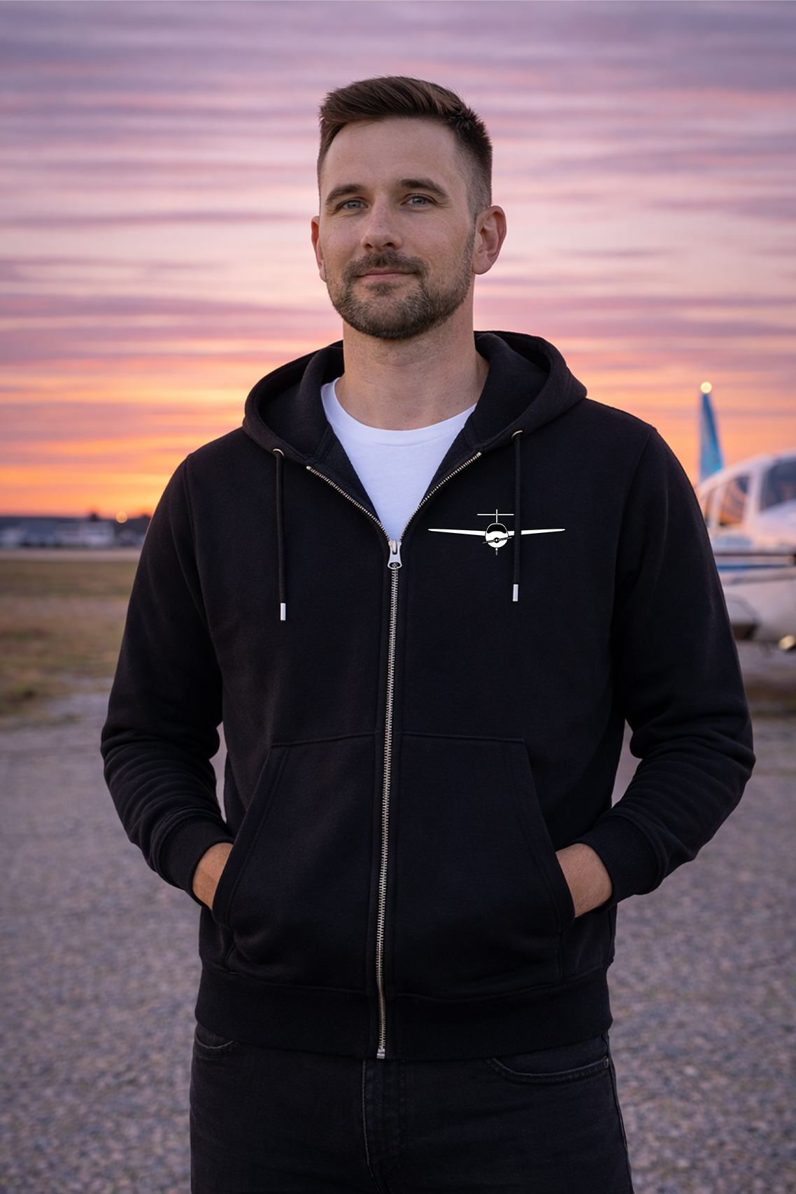 Zipper Hoodie - Need Money for my new Plane mit Backprint