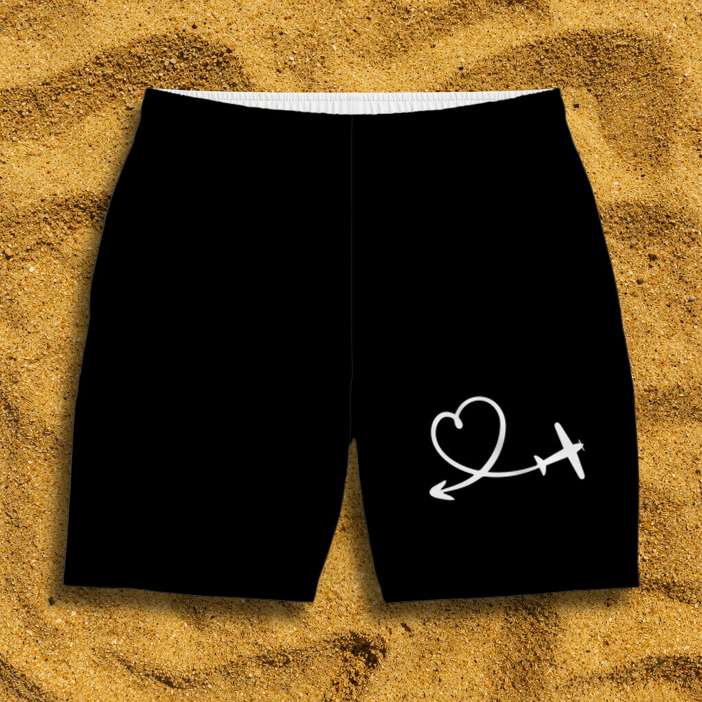 Badehose Herz mit Flugzeug