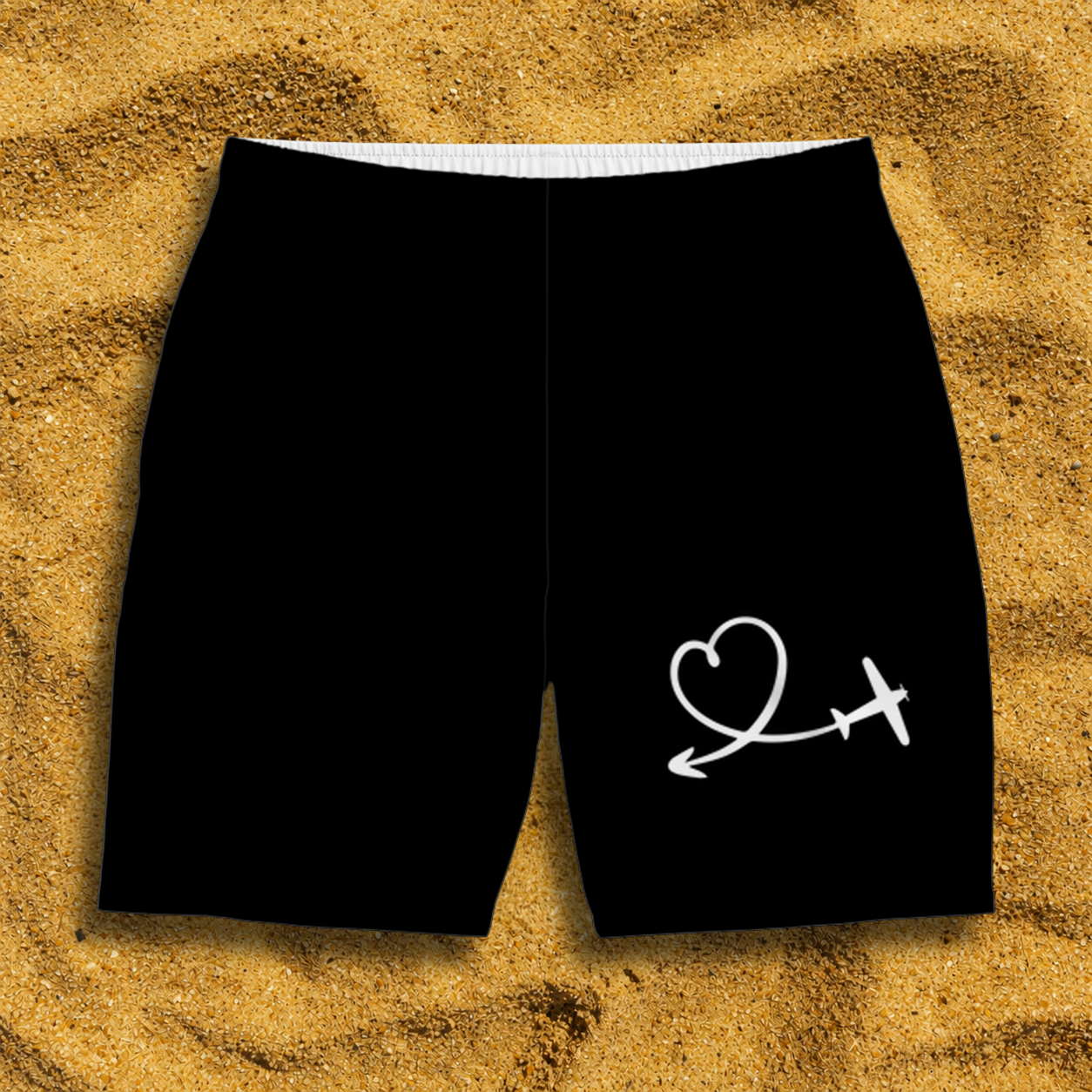 Badehose Herz mit Flugzeug