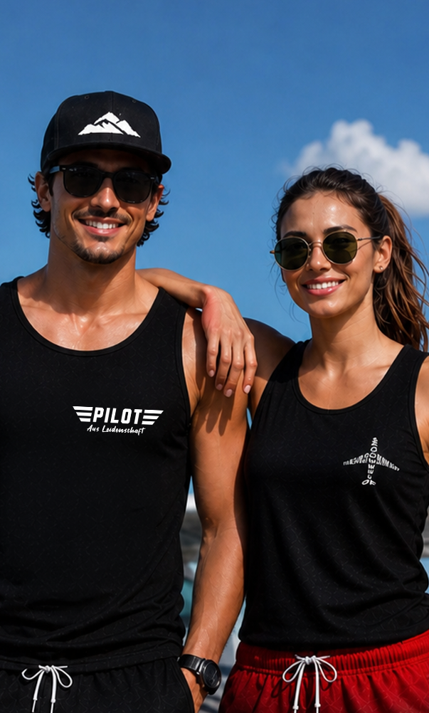 Tanktop Pilot aus Leidenschaft Brustdruck