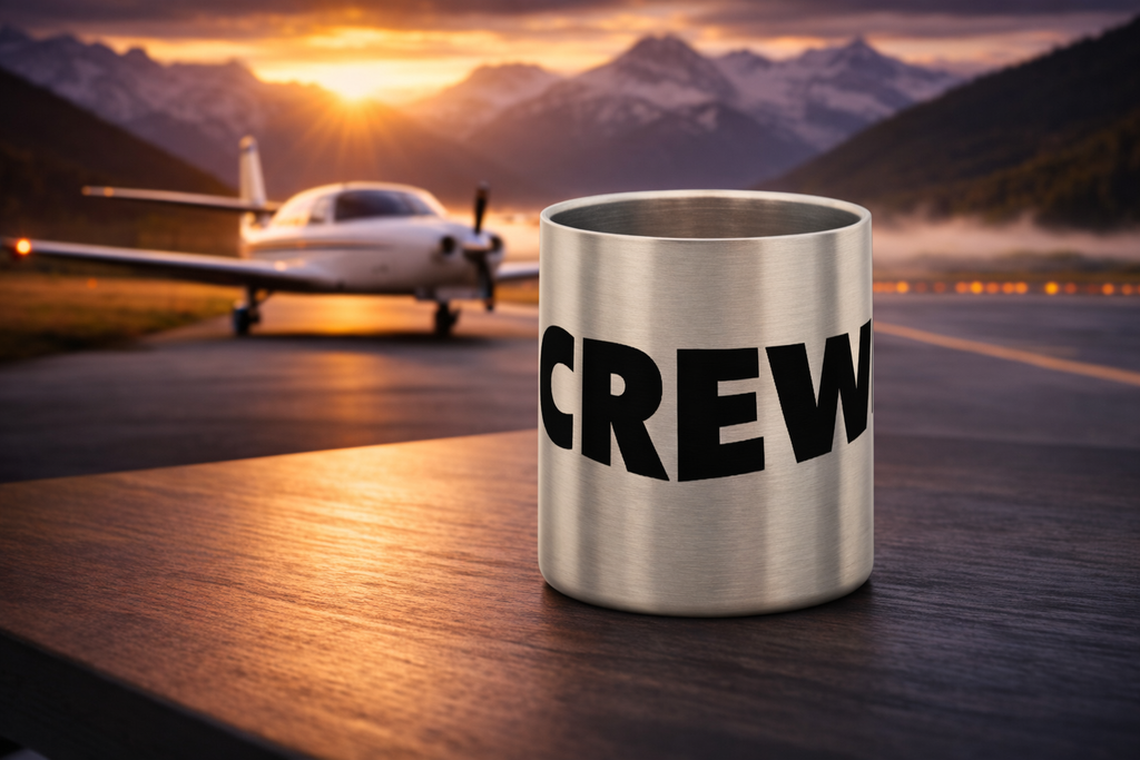 Edelstahl-Tasse mit Karabiner - Crew