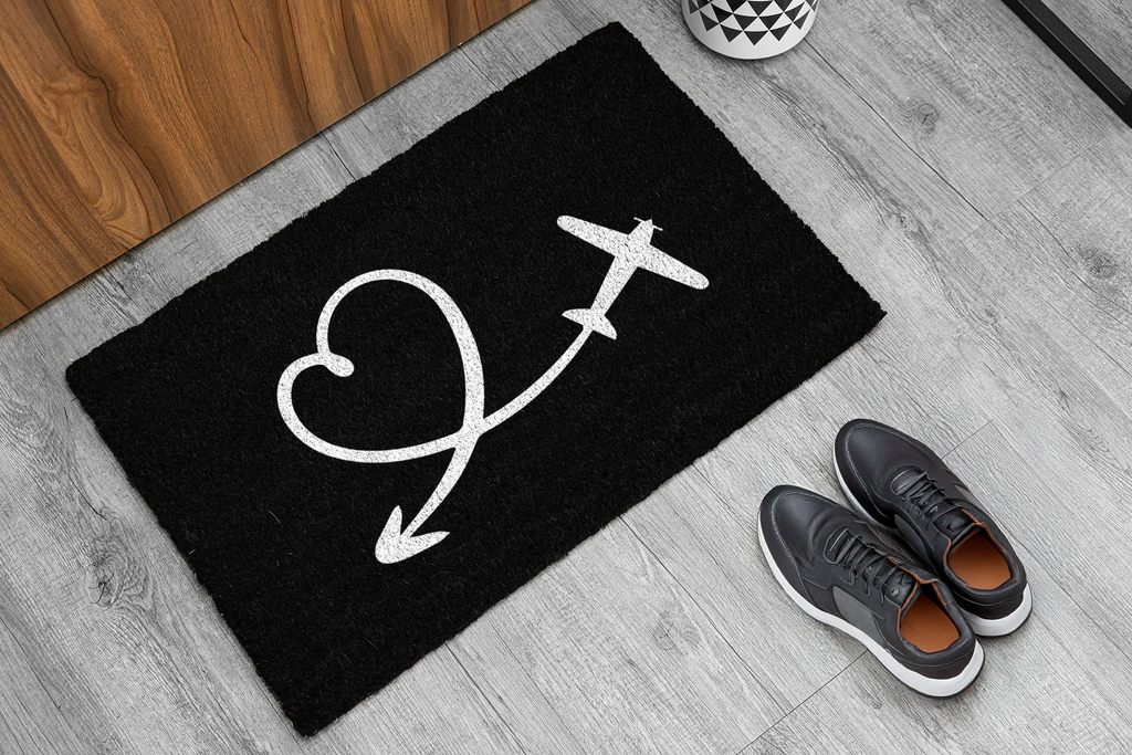 Fußmatte - Herz mit Flugzeug