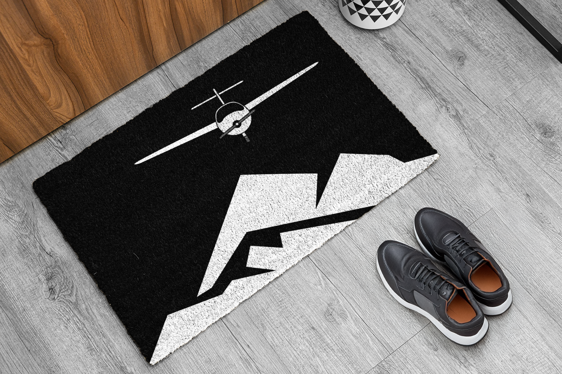 Fußmatte - Flugzeug mit Gebirge