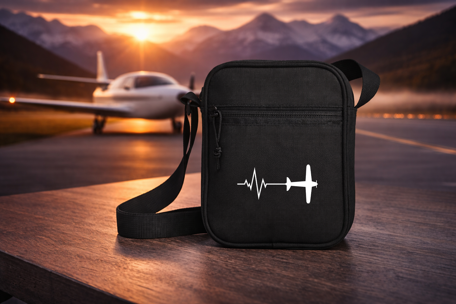 Umhängetasche - Herzschlag Flugzeug
