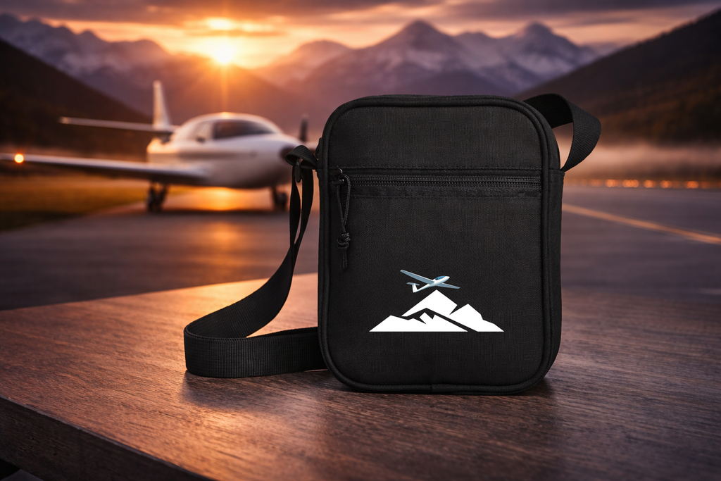 Umhängetasche - Segelflugzeug mit Bergen