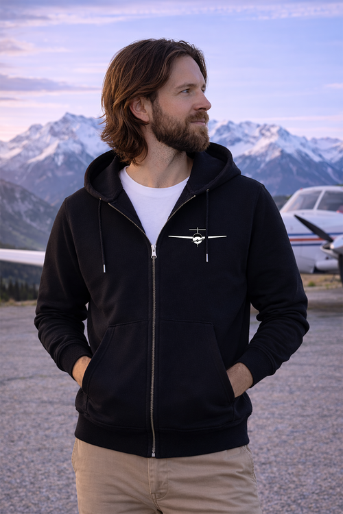 Zipper Hoodie - Born to be Pilot mit Backprint