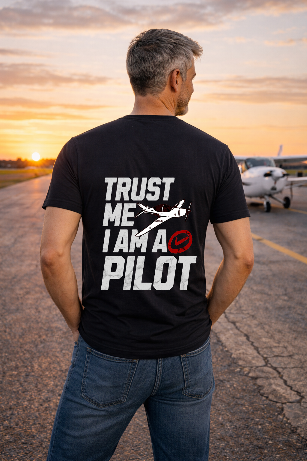 T-Shirt - Trust me I am a pilot Backprint